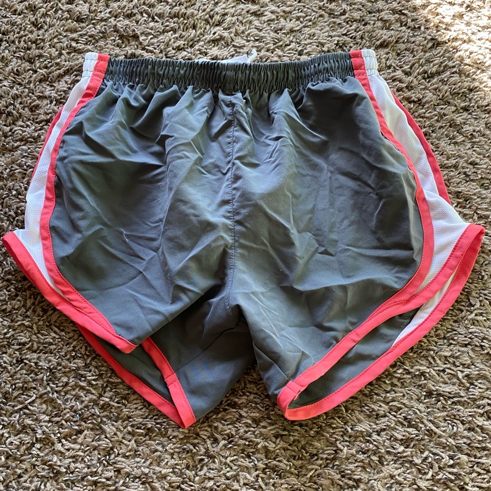 gray, pink and white shorts